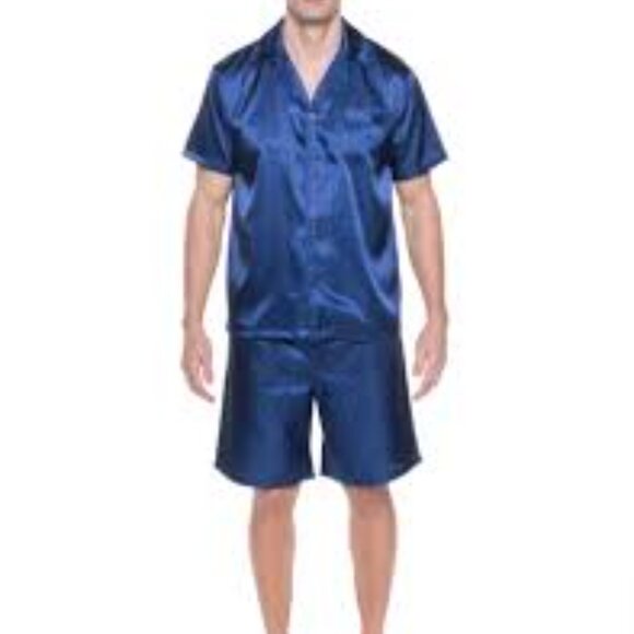 5- NWT NOBLE MOUNT MEN'S PREMIUM SATIN SHORT PAJAMA SET - Picture 1 of 3
